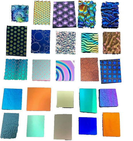 Assorted Dichroic Glass on Black & Clear - 96 COE - 4oz