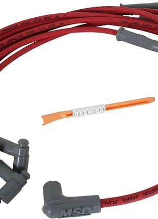 MSD 32189 Super Conductor Spark Plug Wire Set, Red