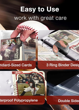 Baseball Card Binder,2025-2026 Sports Trading Card with Sleeves Holder Album,990 Pockets Baseball Card Holder Sheets Display Storage Protectors for Collectors Boys and Girls Gift