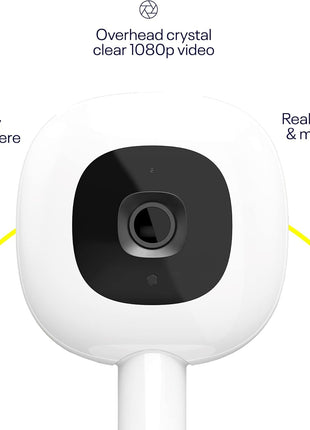 Nanit Pro Smart Baby Monitor & Flex Stand - 1080p Secure Wi-Fi Video Camera, Sensor-Free Sleep & Breathing Motion Tracker, 2-Way Audio, Sound & Motion Alerts, Night Vision, and Breathing Band - Blue