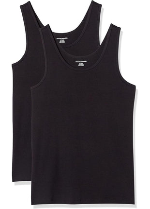 Amazon Essentials Women's Slim-Fit Tank Top, Pack of 2, White, Medium