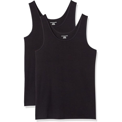 Amazon Essentials Women's Slim-Fit Tank Top, Pack of 2, White, Medium