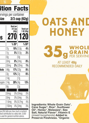 Cascadian Farm Organic Granola, Oats and Honey Cereal, Resealable Pouch, 11 oz