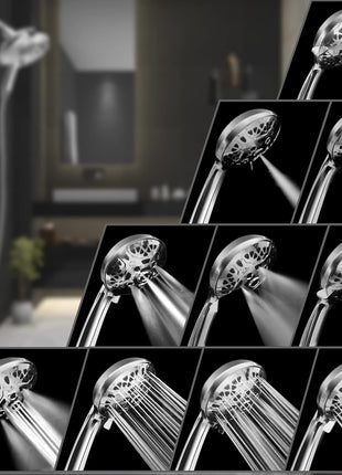 Shower Head with Handheld High Pressure: INAVAMZ Hand Held Shower Head & Rain Shower Head 2-IN-1 Shower Head with 59 inch Rotatable Stainless Steel Hose, Shower Trim Systems