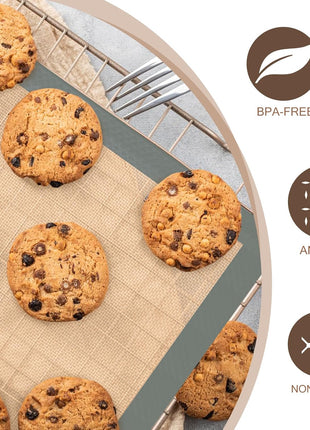 Koolstuffs Silicone Baking Mat, Nonstick and Reusable, 3 Pack | Easy Cleanup, Half- and Quarter-Sheet Sizes for Cookies, Bread, Pastries, Roasted Vegetables