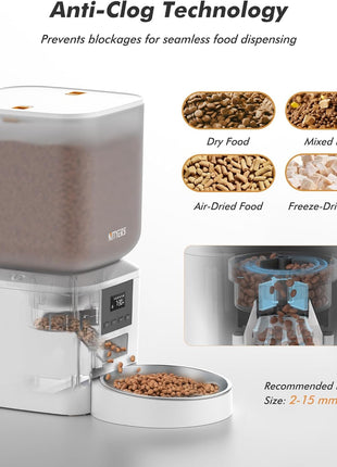 Automatic Dog & Cat Feeder with Camera & WiFi – 8L/34 Cups, 1080P Night Vision, 2.4 & 5G WiFi, 2-Way Talk, 10s Voice Recording, Timed Food Dispenser, Up to 99 Portions, 15 Meals Per Day