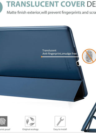 ProCase Smart Case for iPad 9.7 Inch iPad 6th/5th Generation 2018 2017(Model: A1893 A1954 A1822 A1823), Ultra Slim Lightweight Stand Cover with Translucent Frosted Back -Navy