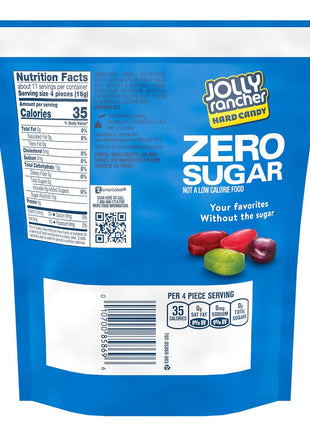 JOLLY RANCHER Zero Sugar Assorted Fruit Flavored Hard Candy Bag, 6.1 oz