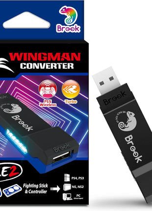 Brook Wingman XE 2 Converter - Two in One Wireless Controller Adapter for PS, NS, NS 2 Consoles, and PC, Supports Remap and Adjustable Turbo
