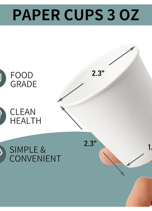 RACETOP [100 Pack] 3 oz Bathroom Paper Cups, Disposable Paper Cups, Mouthwash Cups, Paper Coffee Cups, Ideal for Bathroom