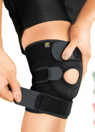 Bracoo Adjustable Compression Knee Patellar Pad Tendon Support Sleeve Brace for Men Women   Arthritis Pain, Injury Recovery, Running, Workout, KS10 (Black)