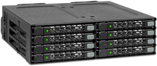 ICY DOCK Full Metal 8 x 2.5 SAS/SATA HDD/SSD Moblie Rack Enclosure for 5.25" Bay | ToughArmor MB998SP-B