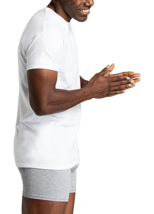 Fruit of the Loom Men's Stay Tucked Crew T-Shirt - Large - White (Pack of 6)