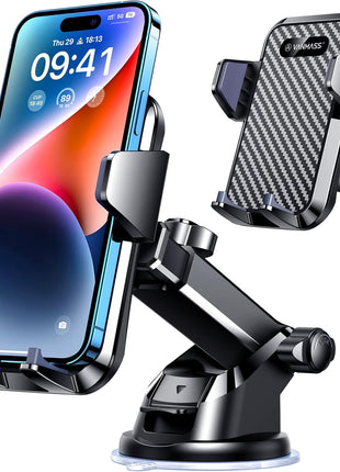 VANMASS【85+LBS Strongest Suction & Military-Grade Ultimate Car Phone Mount【Patent & Safety Certs】 Cell Phone Holder for Dash Windshield Vent for iPhone 17 Pro Max Automobile Accessory Kits,Ink Black