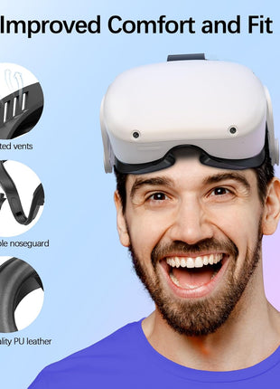 Face Cushion Pad for Meta Quest 2 VR Facial Interface Replacement PU Leather Foam for Oculus Quest 2 Vr Cover