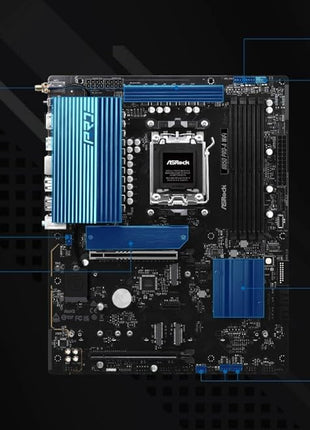 ASRock AMD B850 Pro A WiFi 6E Socket AM5 Ryzen 9000, 8000 and 7000 Series DDR5 up to 8000+ (OC) MHz 256GB ATX Motherboard M.2 SATA3 6.0 Gb/s PCIe 5.0 BIOS Flashback Realtek 2.5G LAN