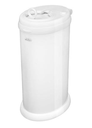 Ubbi Steel Diaper Pail, Odor Locking, No Special Bag Required, Award-Winning, Registry Must-Have, White | Award-Winning Registry Must-Have, Childproof Safety Lid with Lock, Holds Up To 55 Newborn Diapers, Modern Nursery Essential
