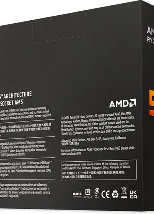 AMD RyzenTM 5 9600X 6-Core, 12-Thread Unlocked Desktop Processor