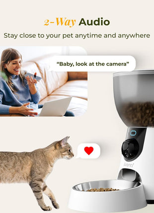 Arenti Ultimate Pet Care & Home Security Bundle: 2K Smart Feeder Kit with Water Fountain + 340° Pan/Tilt Battery Camera, WiFi App Control, 2-Way Audio, Ideal for Remote Pet Monitoring & Home Safety