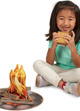 Melissa & Doug Let's Explore Campfire S'mores Set with Toy food & Kids Play Kitchen Accessories, Preschool Learning Toys for Girls & Boys 3+