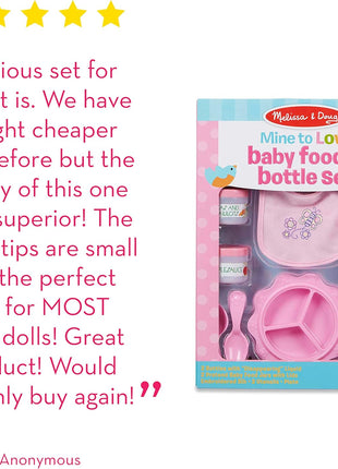 Melissa & Doug 4888 Mine to Love Time to Eat Doll Accessories Feeding Set (8 pcs) Pink