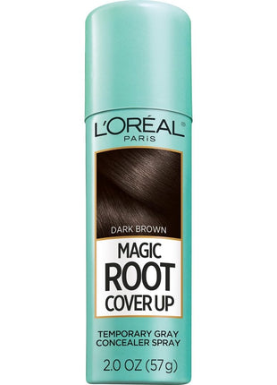 L'Oreal Paris Magic Root Cover Up Gray Hair Spray, 100% Gray Hair Coverage with Buildable, Lightweight, Transfer-Resistant, and Temporary Formula, Ammonia-Free, Dark Brown, 2 oz (1 Count)