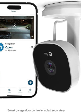 myQ Smart Garage Security Camera – 1080p HD Video, Night Vision, Motion Detection, Magnetic, Wi-Fi, Two-Way Audio, Smartphone Control