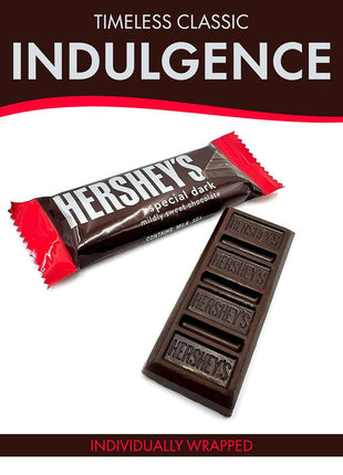Hershys Special Dark Mildly Sweet Chocolate - 2 Pounds Approx 70 Halloween Candy Bulk Individually Wrapped - Dark Chocolate Hershys Snack Size Candy Bars - Halloween Treats for Sharing With Family and Friends