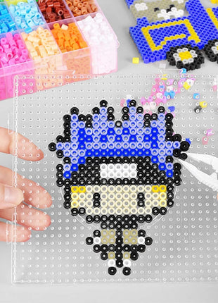 H&W 4PCS 5mm Fuse Beads Boards, Large Clear Pegboards Kits, with Gift 4 Lroning Paper (WA3-Z1)
