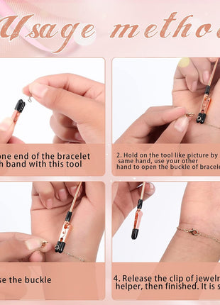 3 Pieces Bracelet Tool Buddy Jewelry Helper - Fastening and Hooking Equipment for Necklace, Watch Band & Jewelry Clasps, Zippers and Closures