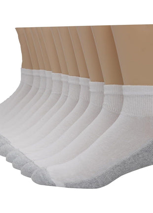 Hanes Men's Double Tough Socks, Crew and Ankle Moisturing Wicking Socks, Black & White, Multi-Packs