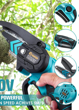 Saker Mini Chainsaw,Portable Electric Chainsaws Cordless,Handheld Chain Saw Pruning Shears Chain Saws for Tree Branches,Courtyard,Household and Garden,Gifts for Men Dad Husband Women