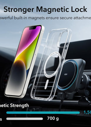 ESR for iPhone 14/13 Case for MagSafe, Anti-Yellowing, Clear | Ultra Slim, 3X Military-Grade Drop Protection, Magnetic Phone Case, Impact Absorbing, Resists Scratches