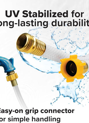 Camco TastePURE 25-Ft Water Hose - RV Drinking Water Hose Contains No Lead, No BPA & No Phthalate - Features Diamond-Hatch Reinforced PVC Design - 5/8 inch Inside Diameter, Made in the USA (22783)