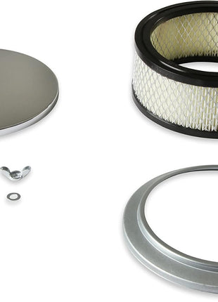 Mr. Gasket 1485 Air Cleaner - 6-1/2 Inch Diameter, 2-7/16 Tall - Chrome