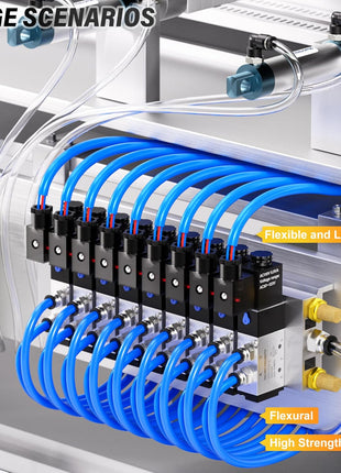 TAILONZ PNEUMATIC Blue 6mm OD 4mm ID Polyurethane PU Air Hose Pipe Tube Kit 10 Meter 32.8ft