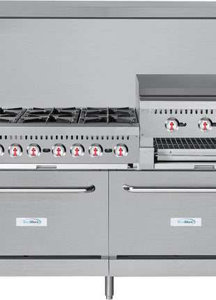 KoolMore 60 in. 6 Burner Commercial Liquid Propane Range with 24 in. Griddle and Broiler (KM-CRGB60-LP)