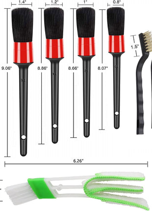 10pcs Auto Car Detailing Brush Set Car Interior Cleaning Kit Includes 5 Boar Hair Detail Brush,3 Wire Brush, 2 Air Vent Brush for Cleaning Car Interior Exterior, Dashboard Engines Leather Wheel