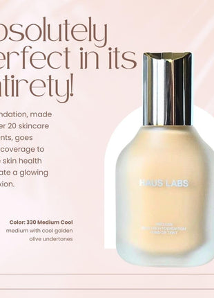 HAUS LABS BY LADY GAGA Triclone Skin Tech Medium Coverage Foundation with Fermented Arnica 330 Medium Cool