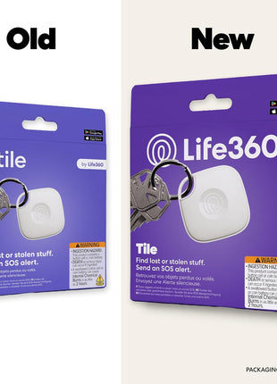 Life360 Tile - Bluetooth Tracker, Keys Finder and Item Locator for Keys, Bags and More. Phone Finder. Both iOS and Android Compatible. 1-Pack (White)