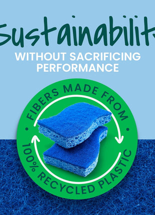Scotch-Brite Zero Scratch Scrub Sponge, 6 Kitchen Sponges for Cleaning Around the Home, Bathroom & More, Scratch-Free Dish Scrubber, Multi-Surface Safe, Best for Nonstick Pots and Pans
