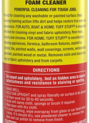 Tuff Stuff Multi-Purpose Foam Cleaner, Use on Car Interior, Furniture, Carpet, 22 Oz Each