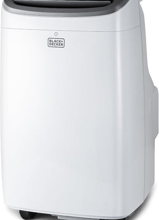 BLACK+DECKER Portable Air Conditioner, 9,000 BTU (5,300 BTU SACC) for Rooms up to 400 Sq. Ft., Portable AC with Follow Me Remote Control and Window Kit, BPACT08WT, White