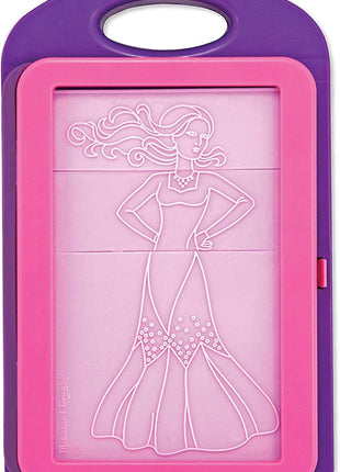 Melissa & Doug Fashion Design Art Activity Kit - 9 Double-Sided Rubbing Plates, 4 Pencils, Crayon - Fashion Plates, Travel Toys for Kids Ages 5+