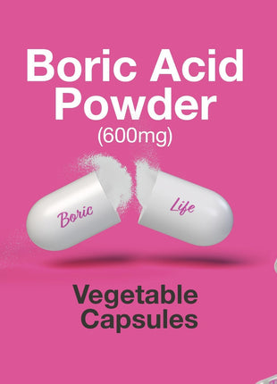 NutraBlast Boric Life Boric Acid Suppositories for Women 600mg, 30 Count | Supports Odor Control, Intimate Health Support, 100% Pure, Vegetable Capsules, Made in USA