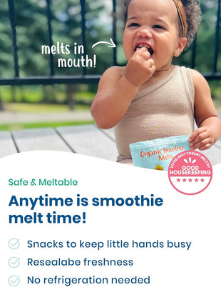 Amara Smoothie Melts - Mixed Red Berries - Baby Snacks Made With Fruits and Vegetables - Healthy Toddler Snacks For Your Kids Lunch Box - Organic Plant Based Yogurt Melts - 6 Resealable Bags