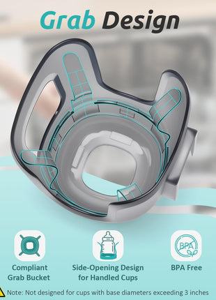 Stroller Cup Holder Fits for UPPAbaby Vista/Vista V2/Vista V3/Cruz/Cruz V2/Cruz V3/Minu/Minu V2/Minu V3/Minu Duo, Holds Different Drink Sizes, One-Hand Quick Install/Remove, Folds with Stroller