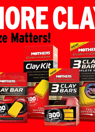 Mothers California Gold 3 Clay Bar Complete Kit, 3 80-gram Clay Bars + 16 oz. Instant Detailer + Microfiber Towel — Removes Contaminants, Restores Brilliance & Smoothness of Paint (07240)