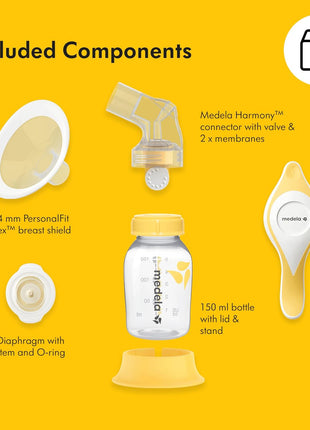 Medela Manual breast pump with Flex Shields Harmony Single Hand for More Comfort and Expressing More Milk