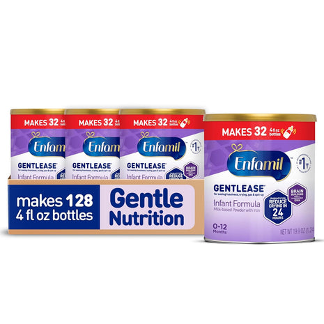 Enfamil Gentlease Easy to Digest Baby Formula, Brain Supporting DHA, for Easing Fussiness, Gas, Crying and Spit-up, 19.9 Oz Can, 4 Count
